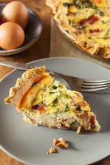 Homemade Spinach and Bacon Egg Quiche