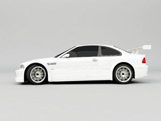 3D Sportcar isolated on gray background