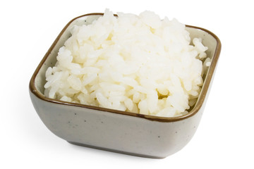 rice food cooked cup isolated on white background