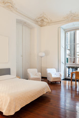 beautiful hotel room in old historic building, double room