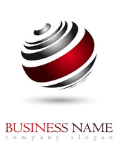 Business logo 3D red sphere design - 52434368