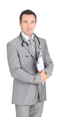 Doctor holding a file