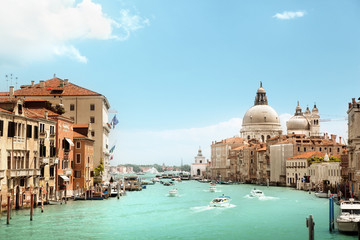 Naklejka premium Grand Canal and Basilica Santa Maria della Salute, Venice, Italy