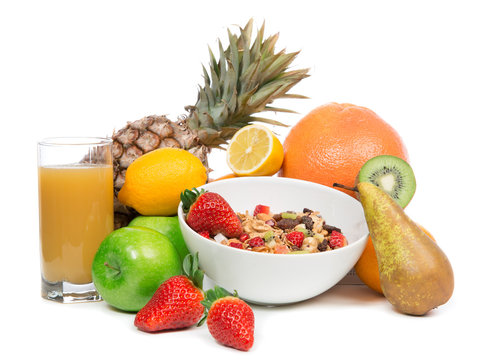 Weight loss breakfast concept with fruits organic