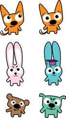vector set of funny animals