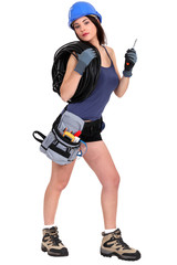 sexy female electrician