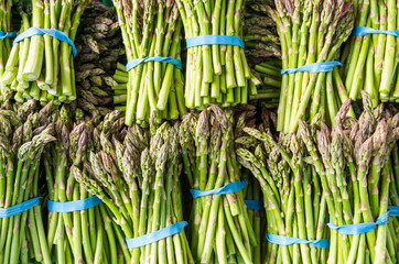 Fresh asparagus stalks at the market