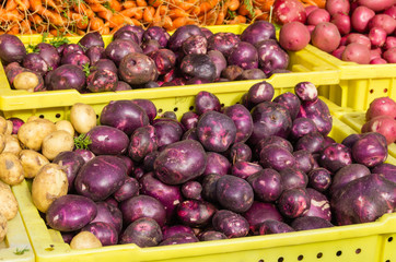 Fresh potatoes at the market
