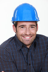 Happy manual worker.