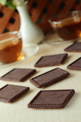 Original thin captain in a chocolate with tea