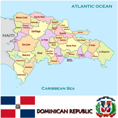 dominican Republic emblem map symbol administrative divisions