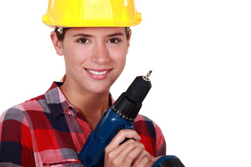 woman with drill