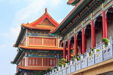 Naklejka premium Beautiful chinese temple in Nonthaburi,Thailand.