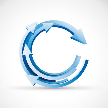 Vector 3D Blue Arrows Background