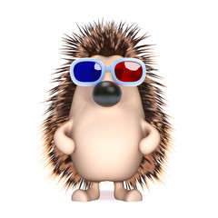 Cute hedgehog watches in 3d
