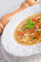 vegetables noodle soup