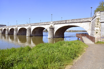 Cessart bridge at Saumur in France