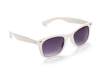 White sunglasses isolated on white background