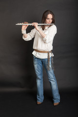 girl with a flute © Maslov Dmitry