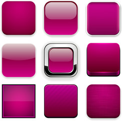 Square magenta app icons.