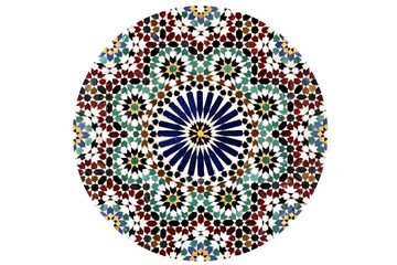 Cercle de mosaïque Arabesque isolé sur blanc