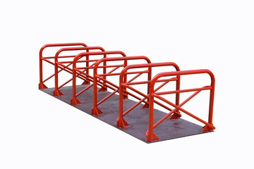 Bicycle parking made steel painted red