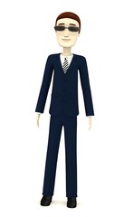 3d render of cartoon character with glasses