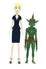 3d render of cartoon character with goblin