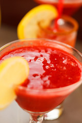 Colorful cocktails close up