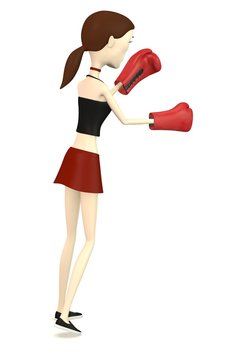3d render of cartoon character with boxing gloves