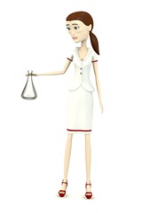 3d render of cartoon character with lab flask