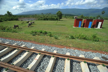 voie ferree et paysage