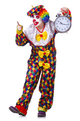 Funny clown isolated on the white