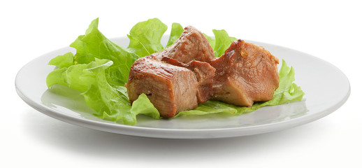 Shashlik on the plate