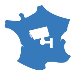Caméra de surveillance dans une carte de France