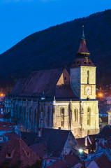 Fototapeta na wymiar Black Church in Brasov, winter time, Romania