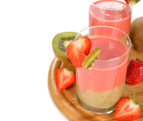 Smoothie of strawberries and kiwi