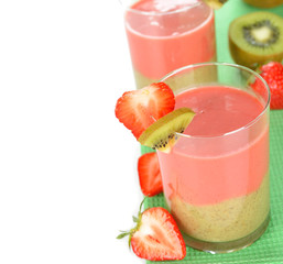 Smoothie of strawberries and kiwi