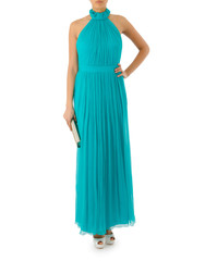 Woman in fashion dress concept on white