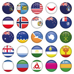 Antarctic and Russian Flags Round Buttons