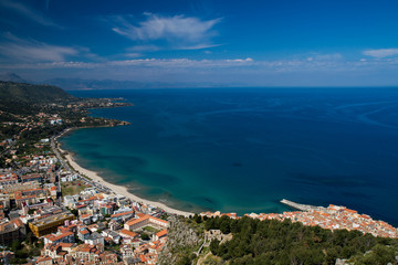 Panorama of the sicilian coastline near Cefalu