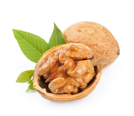 walnuts with leafs