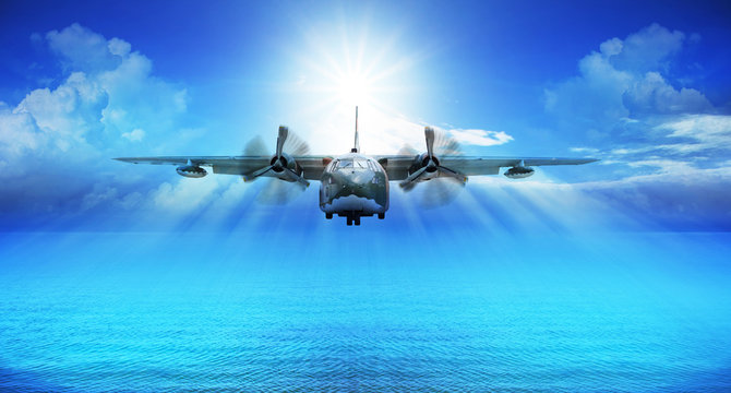 c123 military plane landing