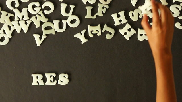 A person spelling Research