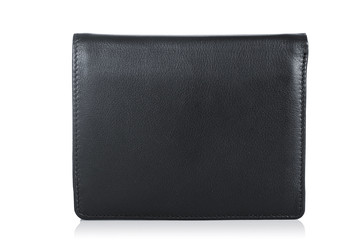 Leather wallet isolated on the white
