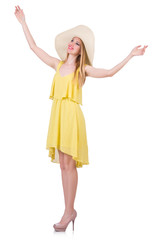 Naklejka premium Young woman in summer clothing