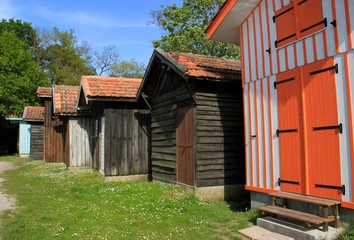 Cabanes du port de Biganos.