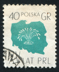 Fototapeta premium Map of Poland and Symbol of Agriculture