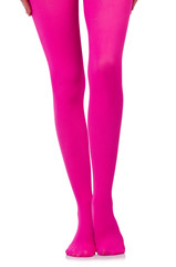 Woman legs in long stockings