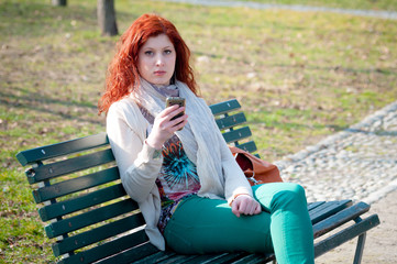 beautiful young woman on the phone